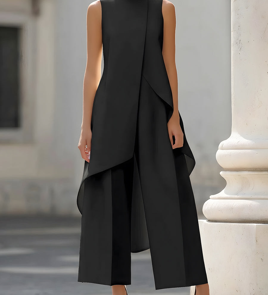 Elyssa | Elegante mouwloze jumpsuit met wijde pijpen