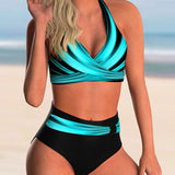 Liliana | Bikini-set met kruisuitsnede en print
