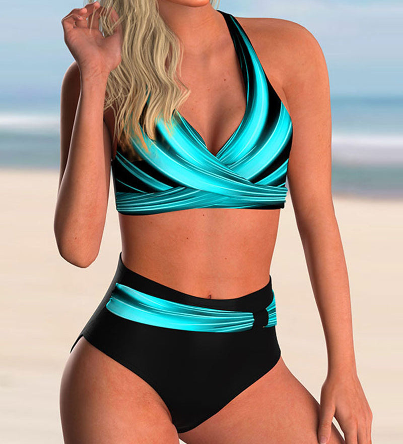 Liliana | Bikini-set met kruisuitsnede en print