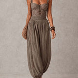 Wanda | Bohemian jumpsuit met kant en wijde pijpen