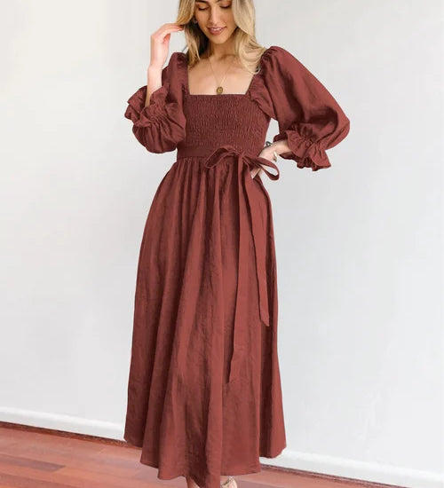 Chelsea | Zomerjurk met lantaarnmouwen en tijdloze elegantie