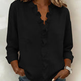 Blouse met V-hals en ruches voor een elegante uitstraling