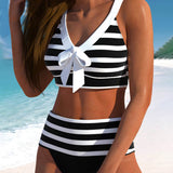 Demi | Gestreepte Bikini met Hoge Taille