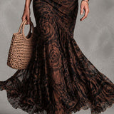 Suzette | Tweedelige set met zwarte top en bohemian maxi-rok