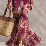 Aurora Vestido Maxi de Gasa Rosa con Hombros Descubiertos Precio rebajado