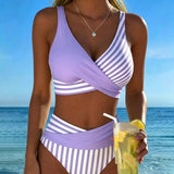 Bikini Kruzende Strepen Gedrukt