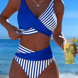 Bikini Kruzende Strepen Gedrukt