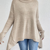 Oversized coltrui met zachte knit en verlengde achterkant