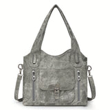 Leren Schoudertas met Vintage Look en Afneembare Band