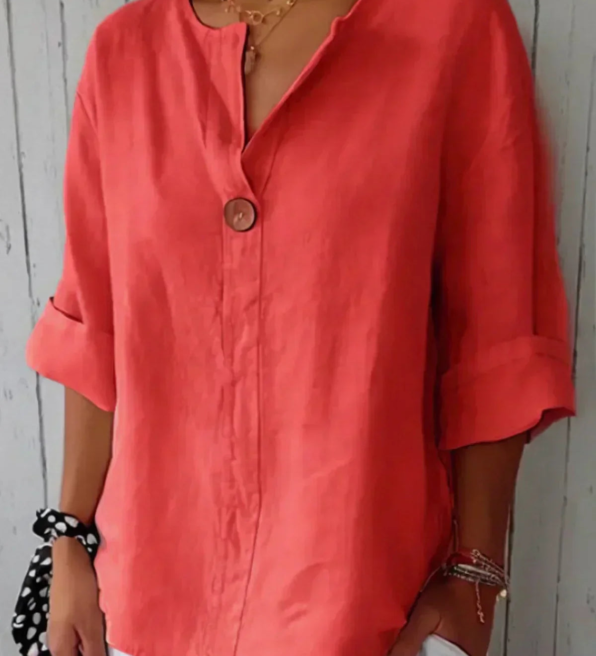 Blouse met V-hals en knopen voor dagelijks gebruik