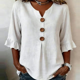 Carmen | Blouse met V-hals en knoopsluiting voor dagelijks gebruik