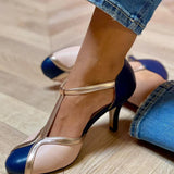 Retro hakken met T-bandje en vintage elegantie