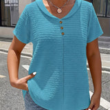 Blouse met V-hals en knopen voor dagelijks gebruik