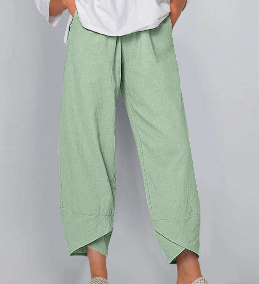 Katoenen linnen broek met los model en elegante casual uitstraling