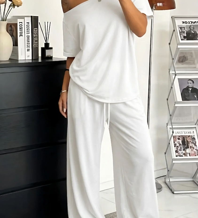 Off-shoulder set met elegante pasvorm voor casual chic