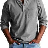 Henley shirt met vintage look en knopensluiting voor casual stijl