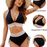 Sophie | High-waist bikini met kleurrijke tailleband