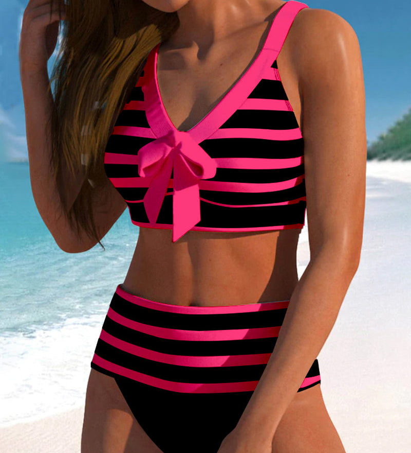 Demi | Gestreepte Bikini met Hoge Taille