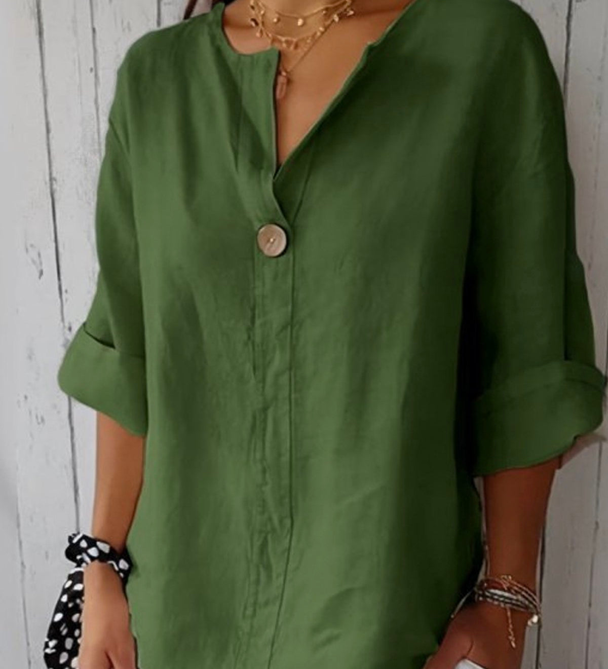 Blouse met V-hals en knopen voor dagelijks gebruik