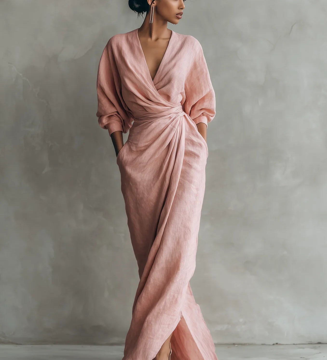 Lorena Vestido Maxi con Escote en V