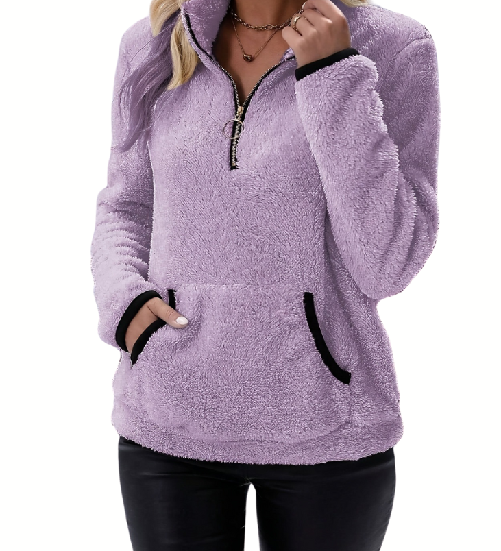 Aleah | Fleece trui met halve rits voor warmte en comfort