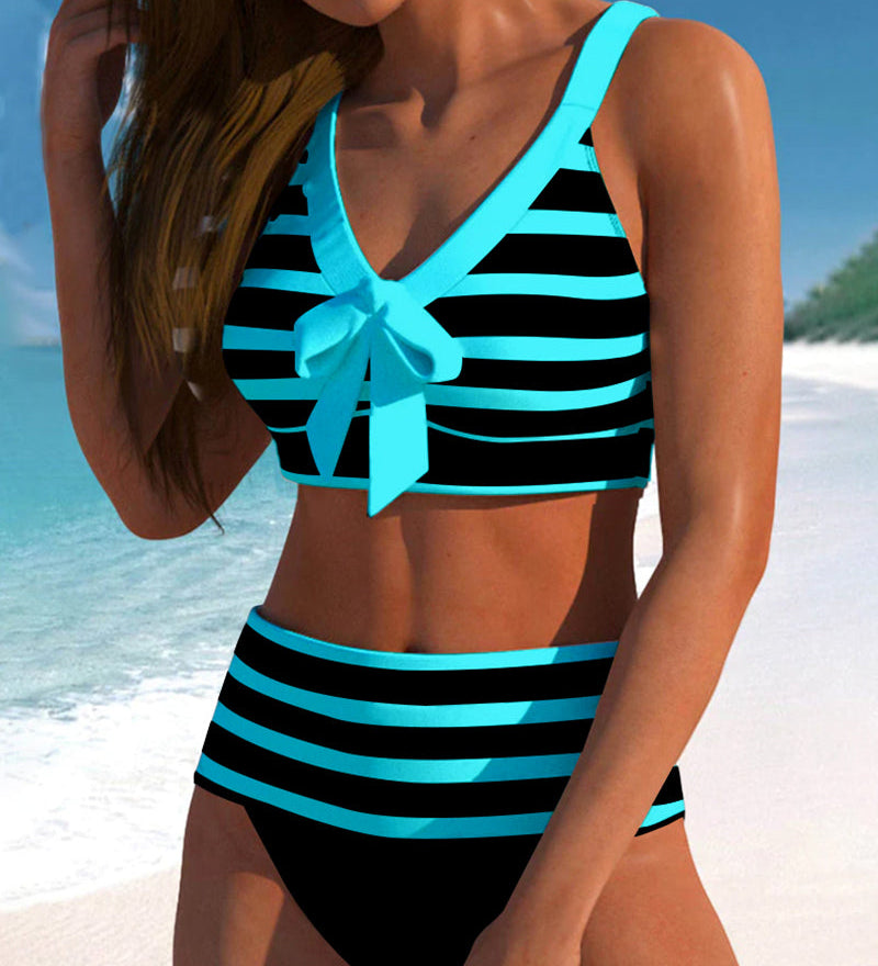 Demi | Gestreepte Bikini met Hoge Taille