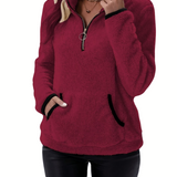 Aleah | Fleece trui met halve rits voor warmte en comfort