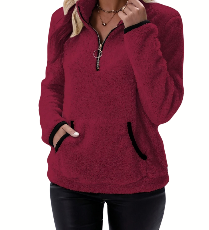 Aleah | Fleece trui met halve rits voor warmte en comfort