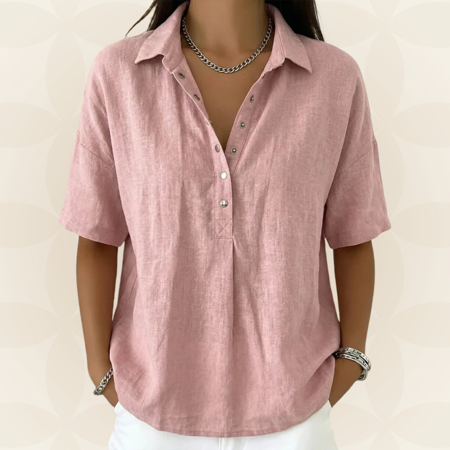 Sonja | Blouse met kraag en knoopdetail
