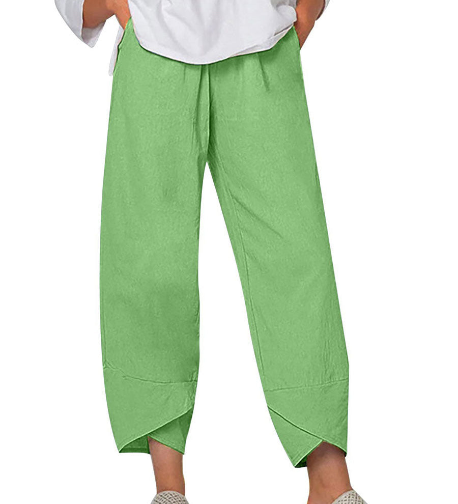 Katoenen linnen broek met los model en elegante casual uitstraling