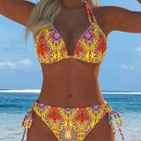 Bikini Kleurrijk Halter Druk