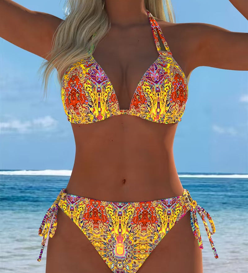 Bikini Kleurrijk Halter Druk