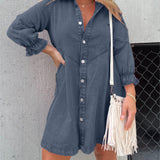 Nyla | Denim jurk met gewassen finish en relaxte pasvorm