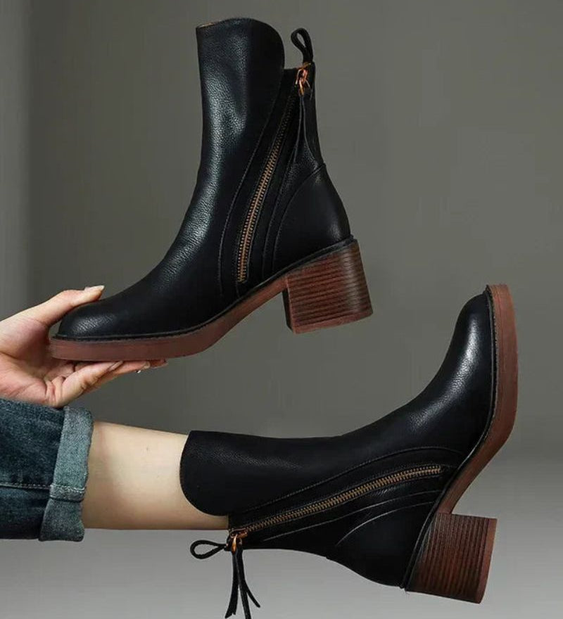 Laarzen met hak voor comfort en tijdloze elegantie