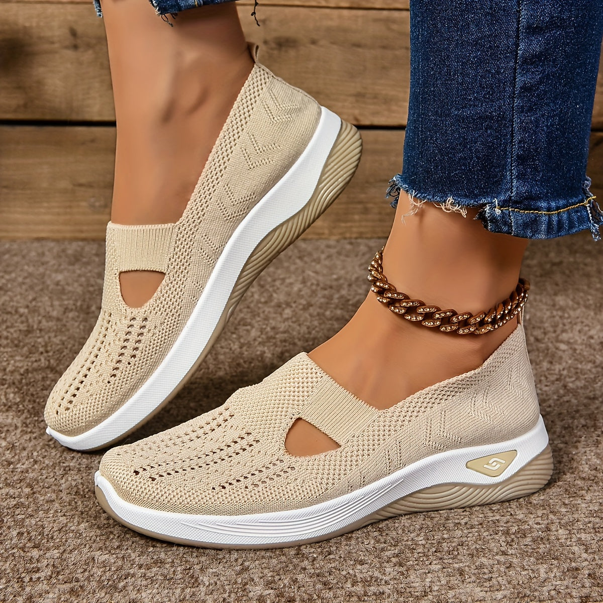 Orthopedische slip-on sneakers met brede pasvorm en voetsteun