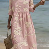Midi-jurk met bloemenprint en comfortabele pasvorm