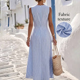 Sanne | Gestreepte zomerjurk met elegante taille