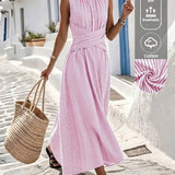 Sanne | Gestreepte zomerjurk met elegante taille