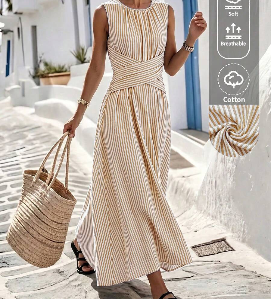 Sanne | Gestreepte zomerjurk met elegante taille