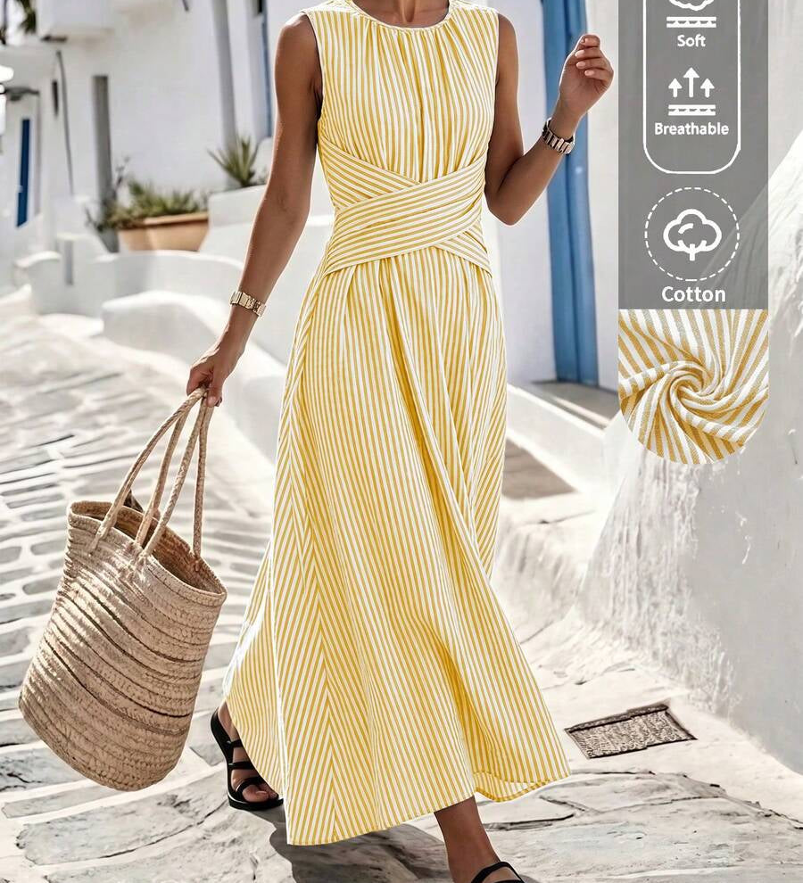 Sanne | Gestreepte zomerjurk met elegante taille