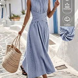 Sanne | Gestreepte zomerjurk met elegante taille