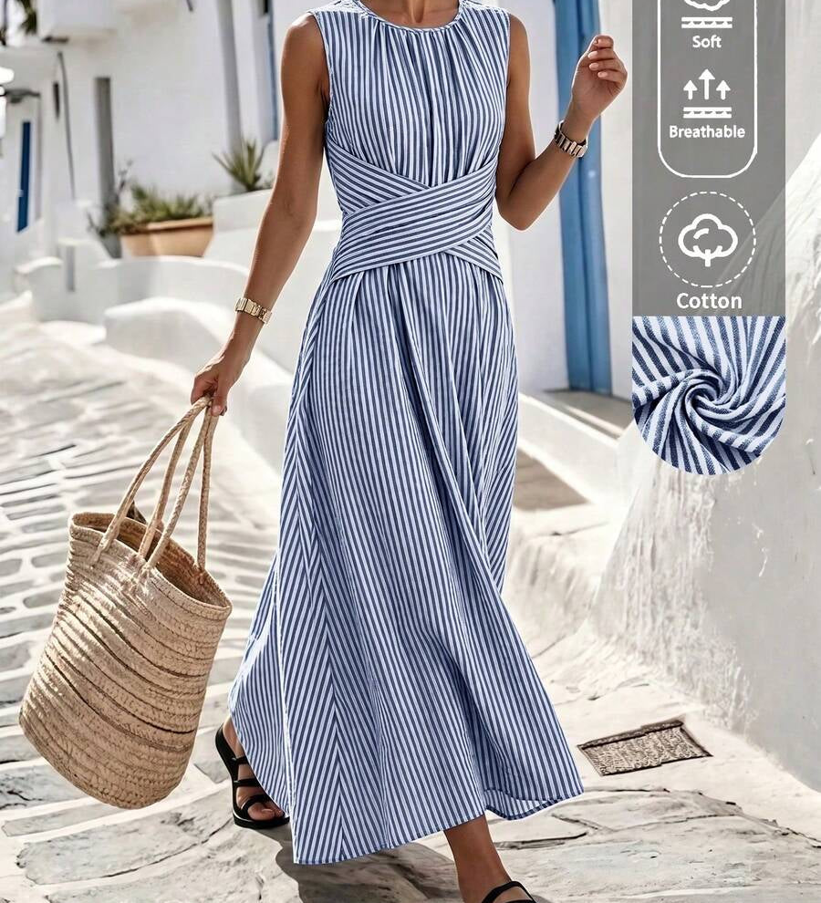 Sanne | Gestreepte zomerjurk met elegante taille