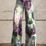 Boho broek met vintage print en wijde pasvorm voor zomer