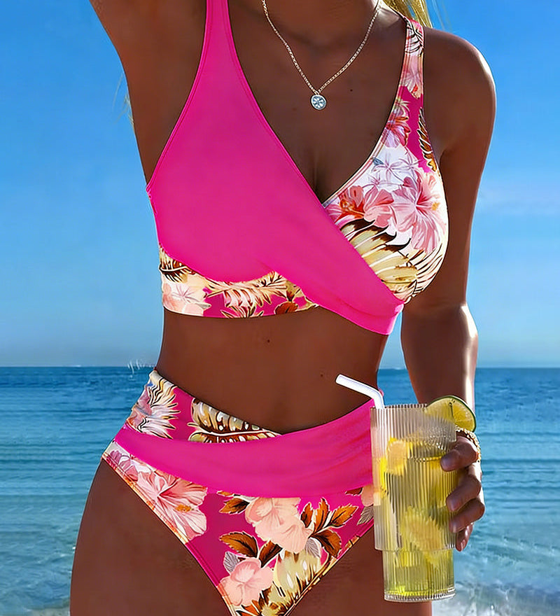 Aurélie | Elegante bloemenbikini met overslag