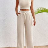 Nia | Tweedelige set met crop top en high-waist broek voor casual chic