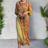 Bohemian jurk met artistieke print en zwierige pasvorm