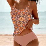 Gedrukte Tankini met Dubbele Band