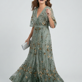 Elodie | Luchtige halter midi-jurk met bloemenprint