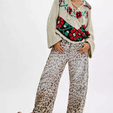 Katoenen barrel jeans met relaxte pasvorm en wide-leg model