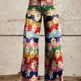 Zomerbroek met bloemenprint en vloeiende wijde pasvorm
